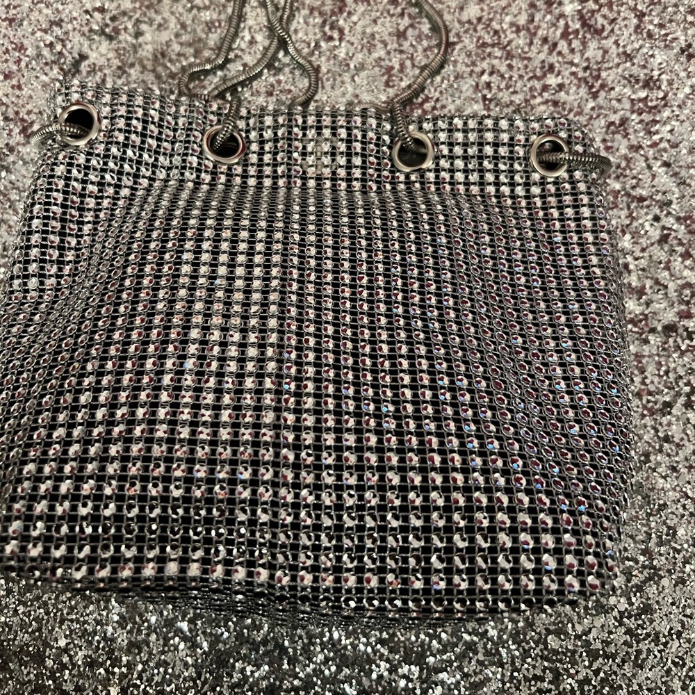 Crystal Mesh Shoulder Bag in Silver